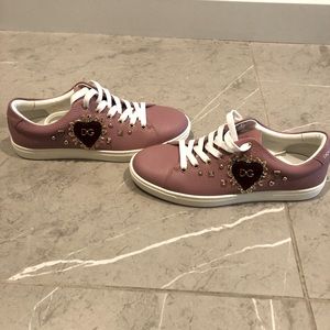 Dolce & Gabbana Portofino Pink Leather Trainers